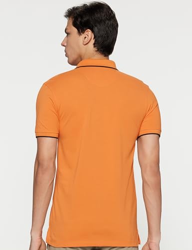 Peter England Men's Snug Fit Solid Polo T-Shirt with Coloured Collar Tipping| Cotton Rich| Premium Pique Weave