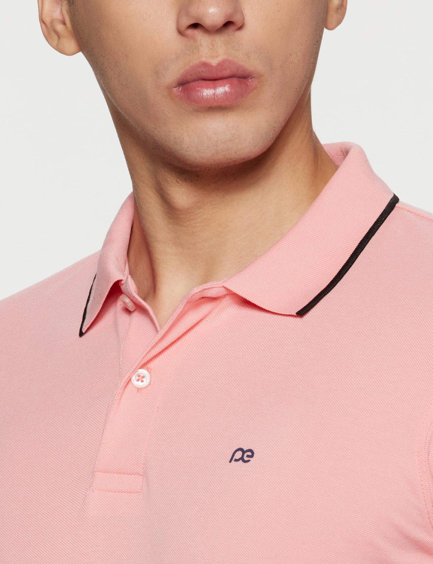Peter England Men's Snug Fit Solid Polo T-Shirt with Coloured Collar Tipping| Cotton Rich| Premium Pique Weave