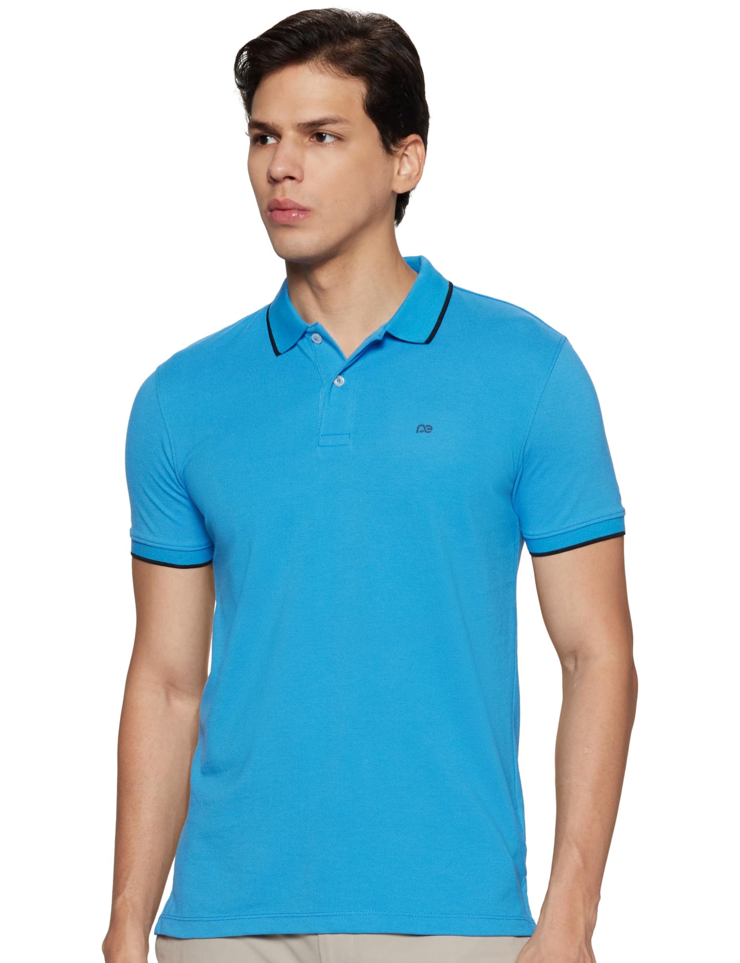 Peter England Men's Snug Fit Solid Polo T-Shirt with Coloured Collar Tipping| Cotton Rich| Premium Pique Weave