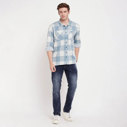 Hang N Hold Blue Shirt - Stylish Full Sleeves Shirt for Men