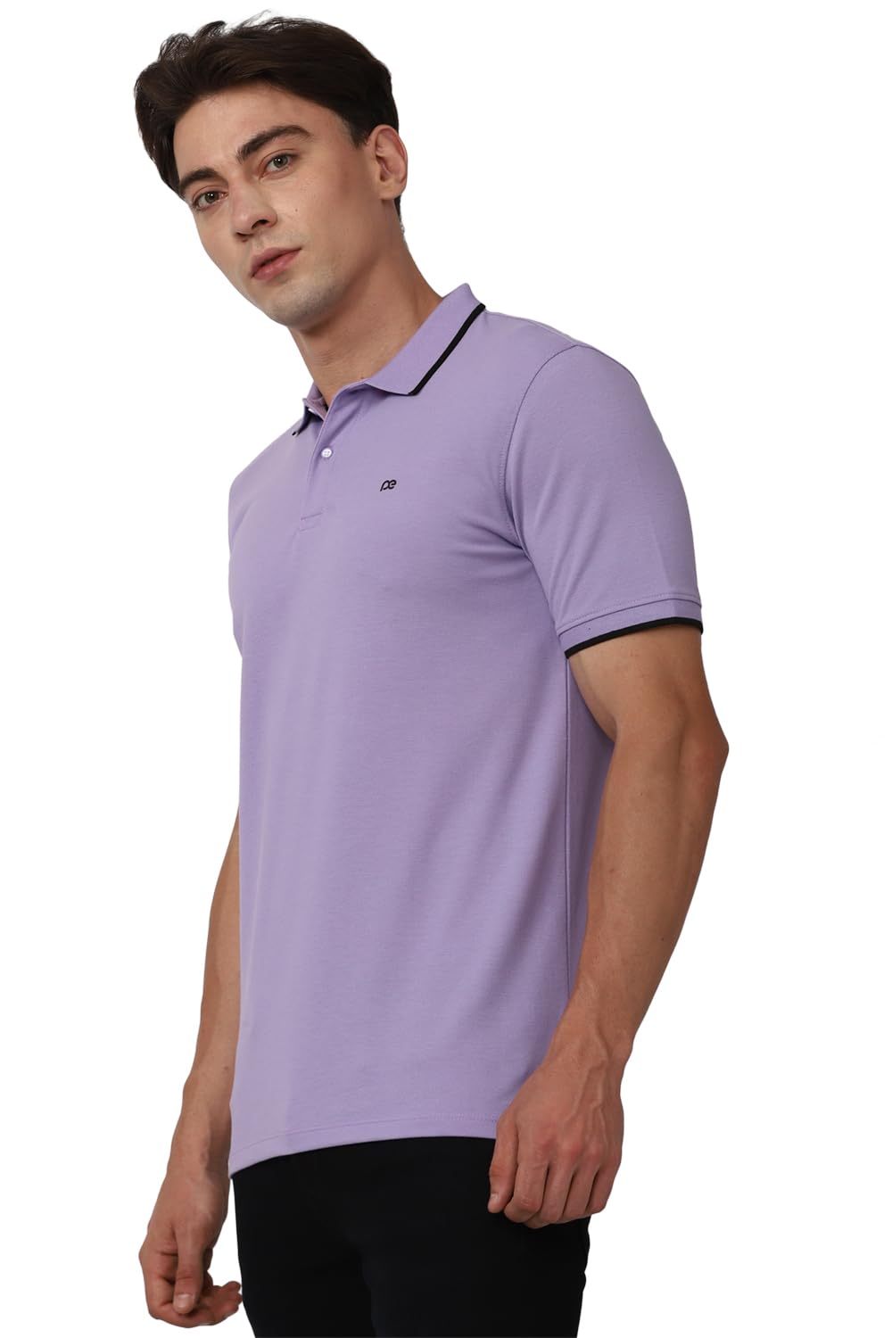 Peter England Men's Snug Fit Solid Polo T-Shirt with Coloured Collar Tipping| Cotton Rich| Premium Pique Weave