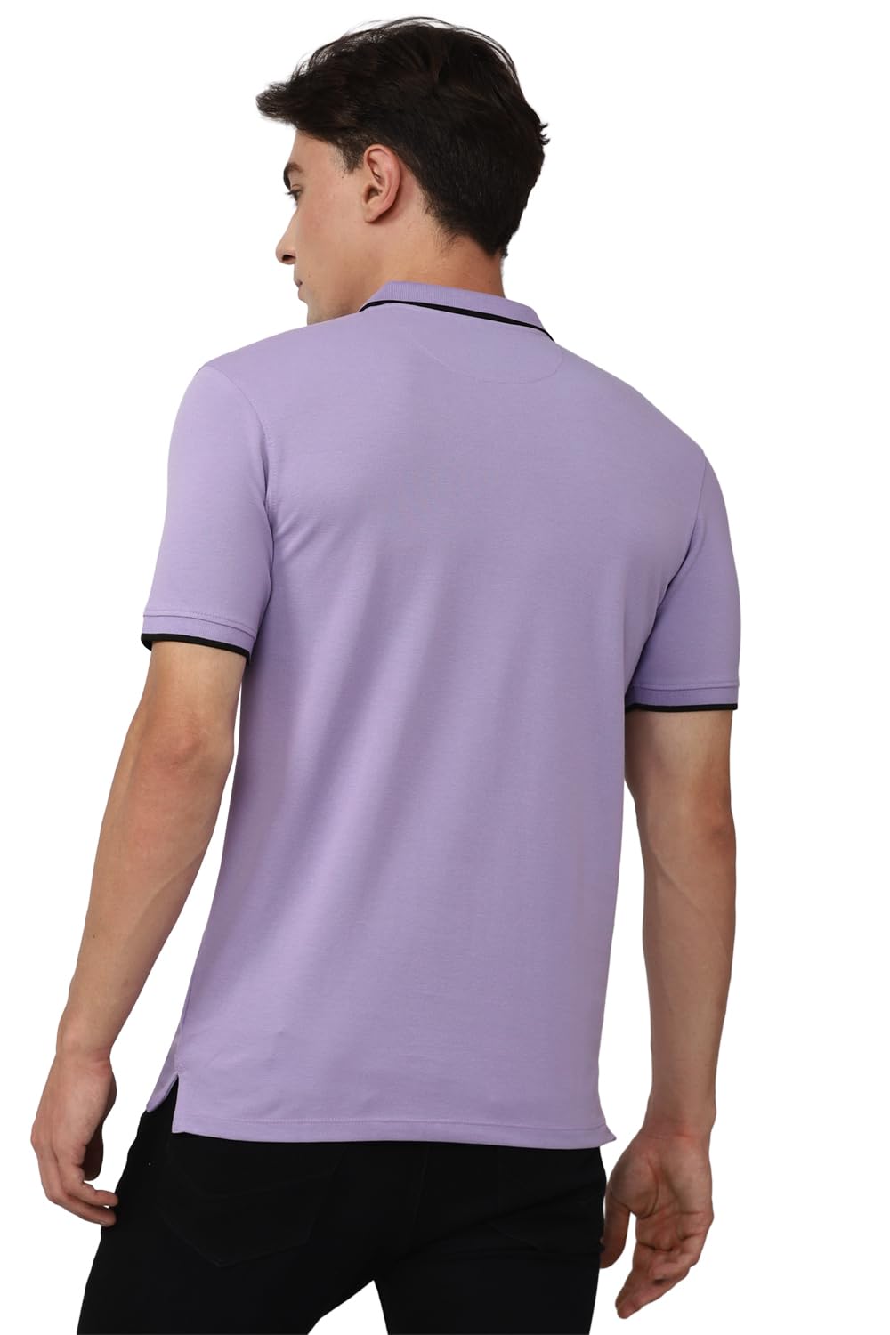 Peter England Men's Snug Fit Solid Polo T-Shirt with Coloured Collar Tipping| Cotton Rich| Premium Pique Weave