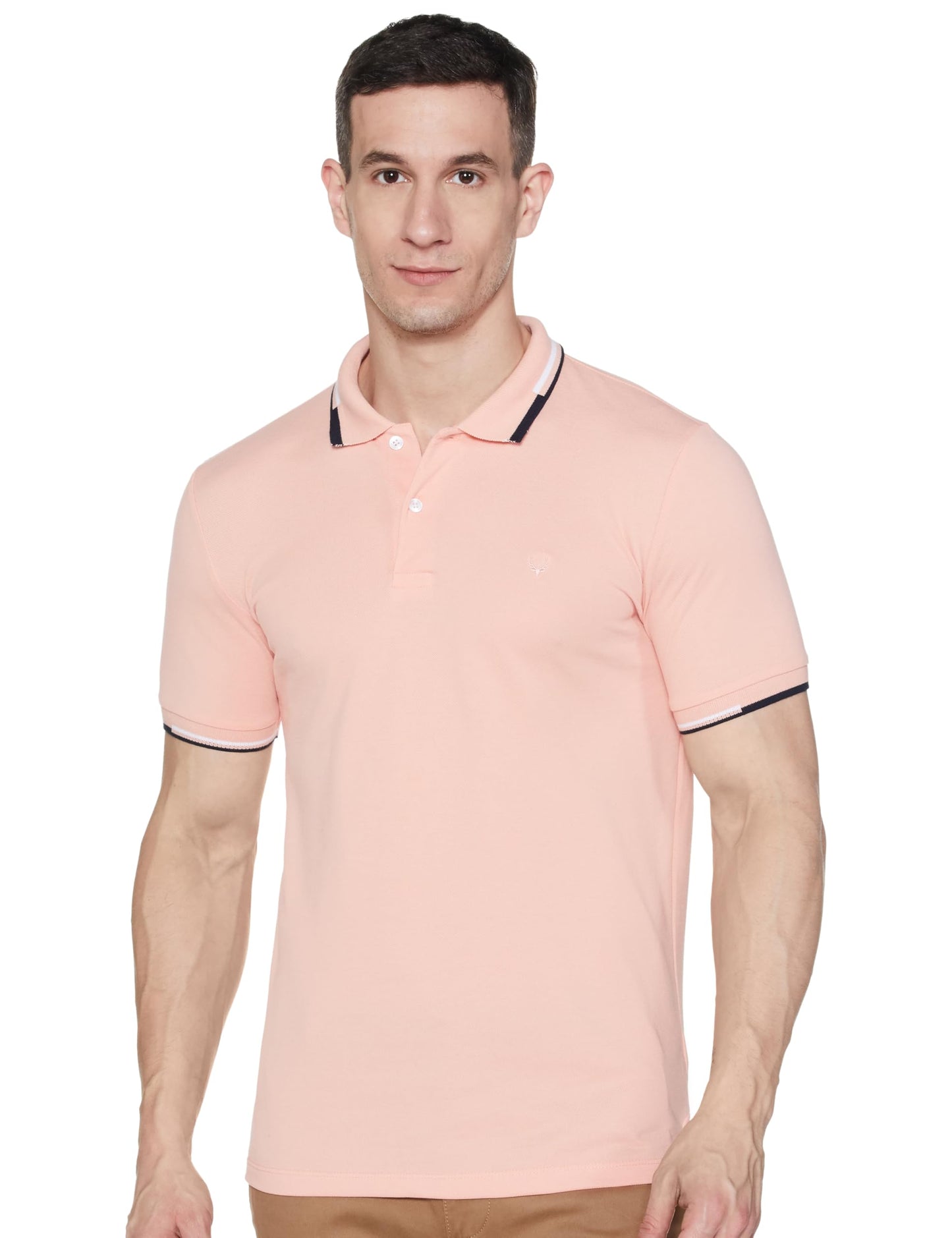 Allen Solly Men's Regular Fit Cotton Polo with Collar Detail