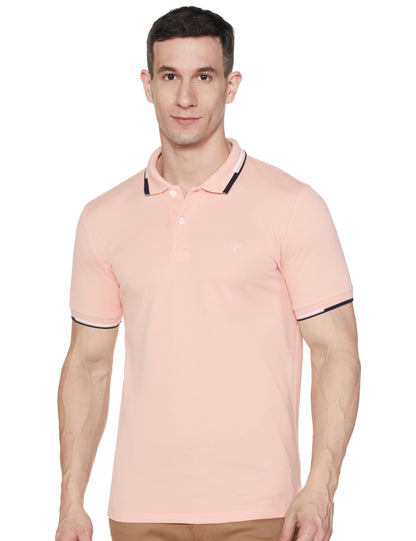 Allen Solly Men's Regular Fit Cotton Polo with Collar Detail