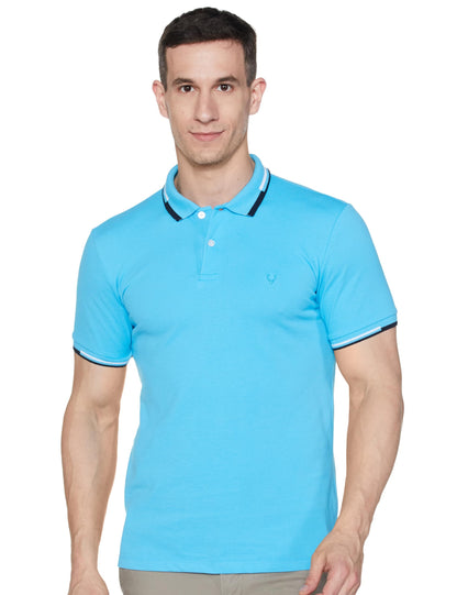 Allen Solly Men's Regular Fit Cotton Polo with Collar Detail
