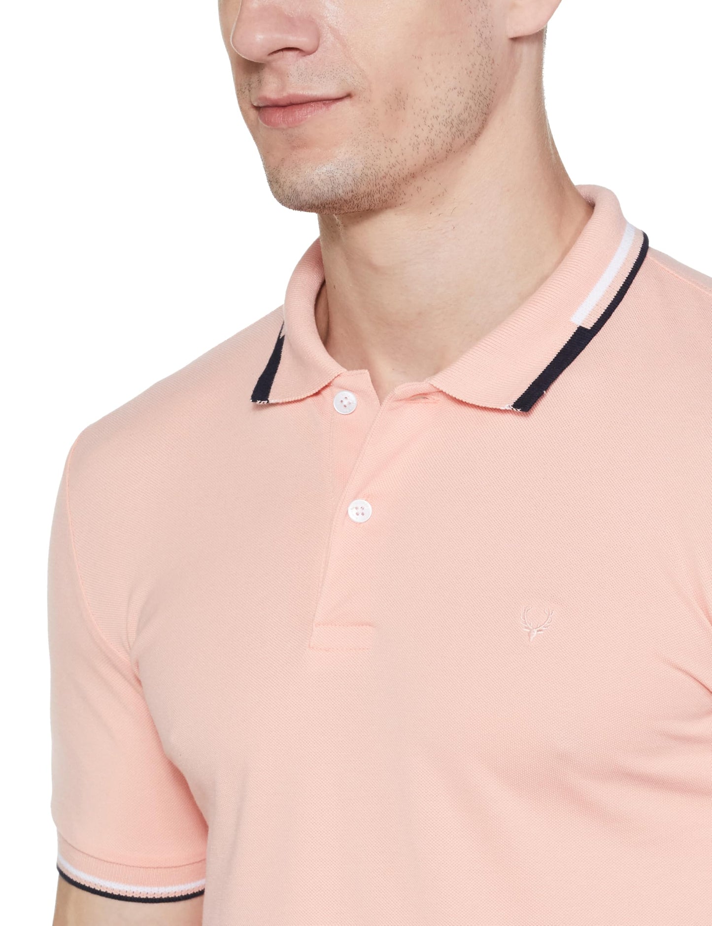 Allen Solly Men's Regular Fit Cotton Polo with Collar Detail