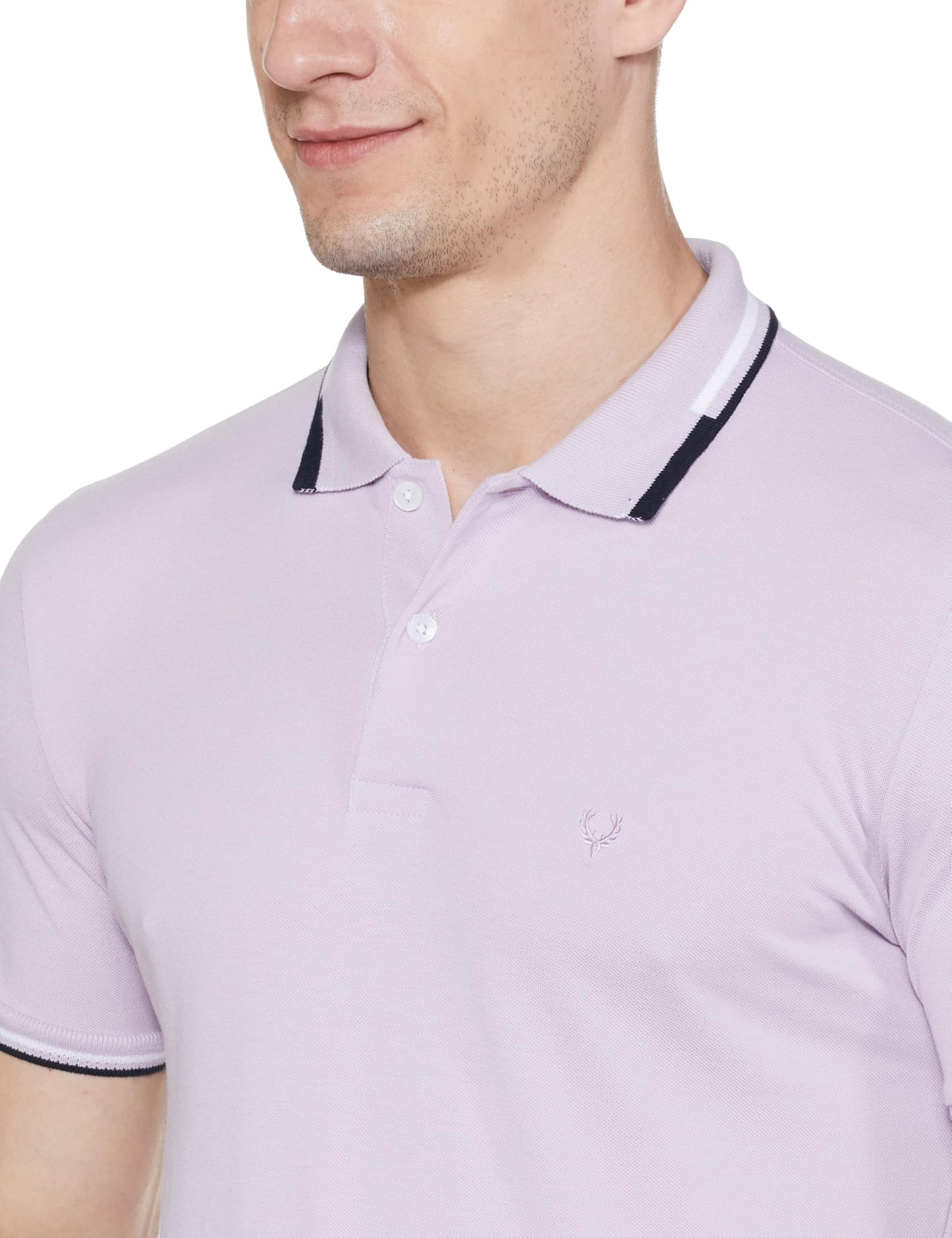 Allen Solly Men's Regular Fit Cotton Polo with Collar Detail