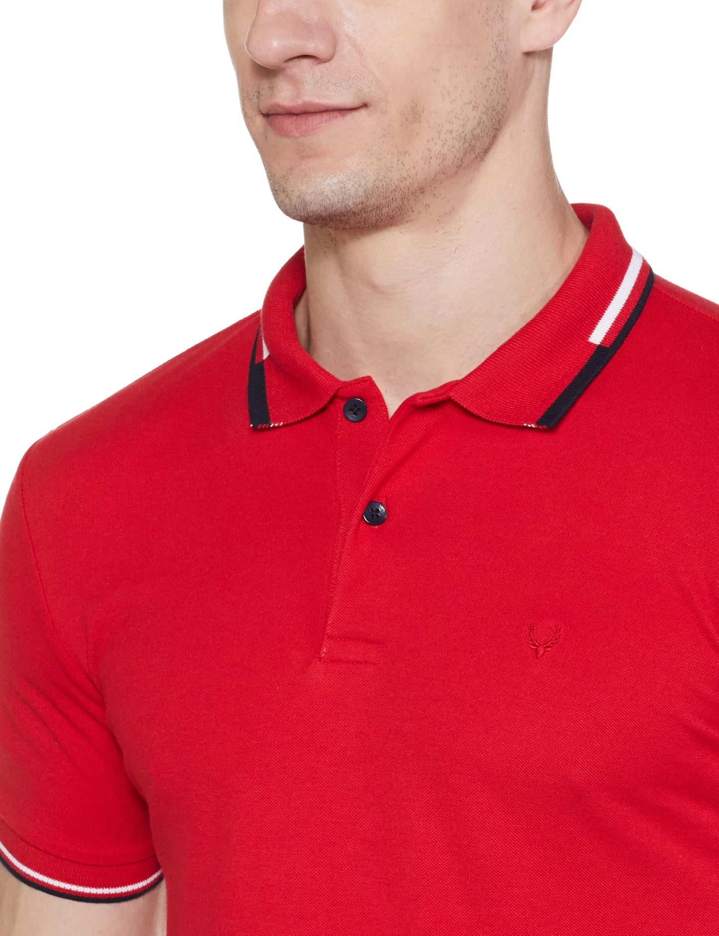 Allen Solly Men's Regular Fit Cotton Polo with Collar Detail